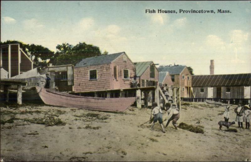 Provincetown Cape Cod MA  Fish Houses c1910 Postcard