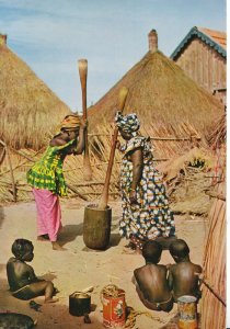 Africa Postcard - Scene Villageoise - Rustic Scene - Ref AB2991