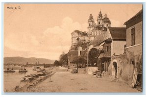 c1910 Bridge River Scene Melk a. D. Danube River Austria Unposted Postcard