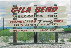 Gila Bend Arizona Welcomes You Home of 1700 Friendly People 5 Crabs  4 by 6