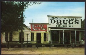 Oklahoma Bon-Ton Drug Store Barber and Post Office original buildings Chrome