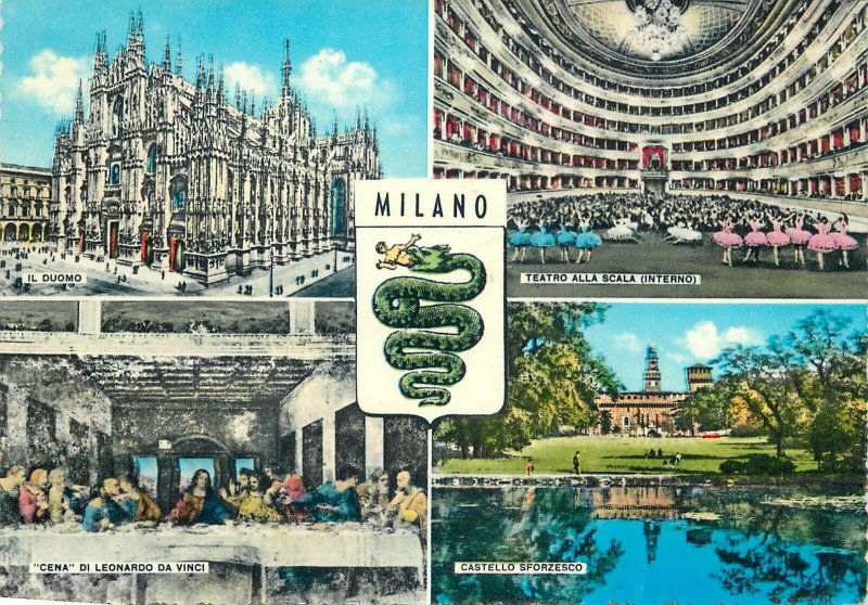 Postcard Italy Saluti da milano multi views
