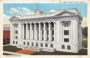 Colorado Co Postcard c1930 GREELEY Weld County Court House