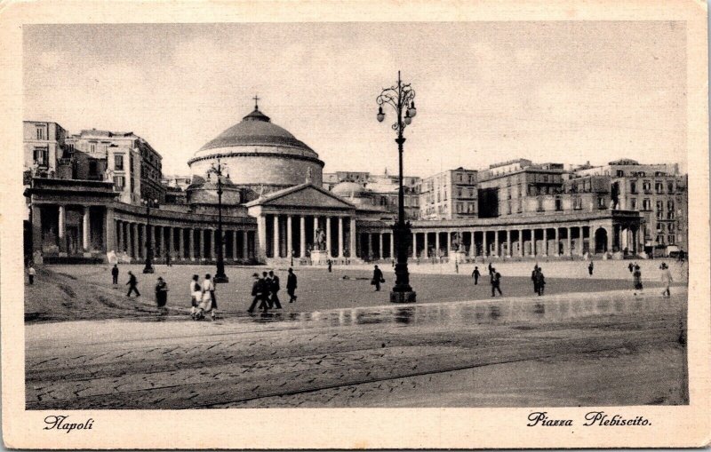 Napoli Piazza Plebiseito Antique Postcard UNP Unused DB Ediz V Carcavallo CAR