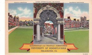 Postcard Quadrangle + Triangle Dormitories University Pennsylvania Philadelphia