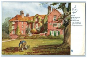 c1910 In Dickens Land Restoration House Rochester Aquarette Tuck Art Postcard
