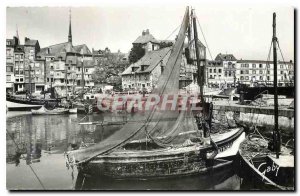 Modern Postcard Honfleur Old Basin and Lieutenancy Fishing Boat