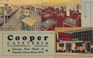 CHICAGO Ill Cooper Cafeteria Postcard c1944