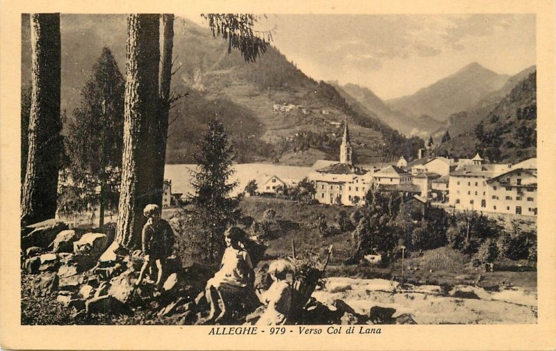 ITALY Alleghe Col di Lana church forest children