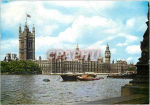 Modern Postcard Houses of Parliament and River Thames London