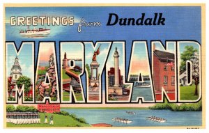 Greetings from Maryland Dundalk   LARGE LETTER