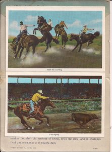 Souvenir FOLDER, Cowboy & Indian Life of West, 1948, Rodeo, Curt Teich Linen