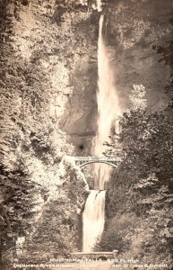 Postcard Real Photo Multnoman Falls Columbia Rover Highway Oregon Dimmitt RPPC