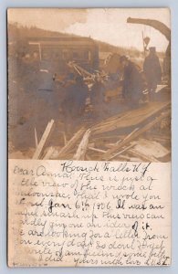 J96/ Hoosick Falls New York RPPC Postcard c1910 Railorad Disaster 4