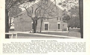 Barratt's Chapel Methodist Church Kent County Delaware Vintage Postcard 1900's