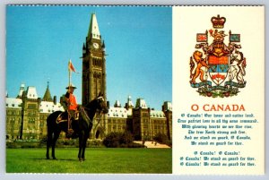 RCMP, Peace Tower, Ottawa Canada, Coat Of Arms, National Anthem, Postcard #1