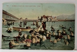 Utah Bathing At Salt Lake Air Great Salt Lakes 1907 Postcard G3