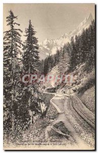 Old Postcard Chamonix Montenvers Railway and Dru Train