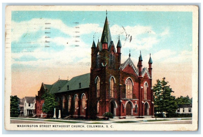 1923 Washington Street Methodist Church View Columbia South Carolina SC Postcard
