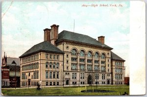 1908 High School York Pennsylvania PA Building and Grounds Posted Postcard