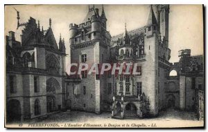 Old Postcard Pierrefonds The Honor of the Dungeon Staircase and Chapel