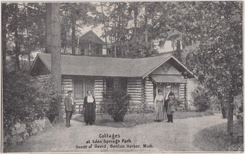 c1920s BENTON HARBOR House of David Michigan Mich Postcard COTTAGES Eden Springs