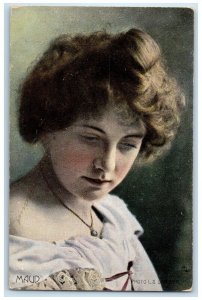 1906 Pretty Woman Maud Curly Hair Studio Portrait Oilette Tuck's Posted Postcard