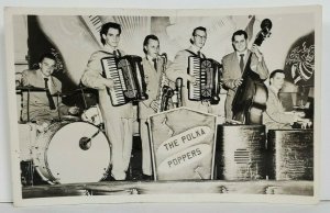 Ohio Akron The Polka Poppers Musicians Band c1950s RPPC Postcard P12