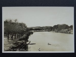 Northumberland HEXHAM Kayaks on River TYNE GREEN c1950s RP Postcard by Valentine