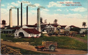 Cuba Ingenio Moliendo Sugar Mill at Work Vintage Postcard C103