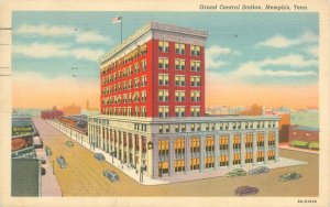 Memphis Tennessee TN Grand Central Station, Cars, Linen 1941 Postcard Used