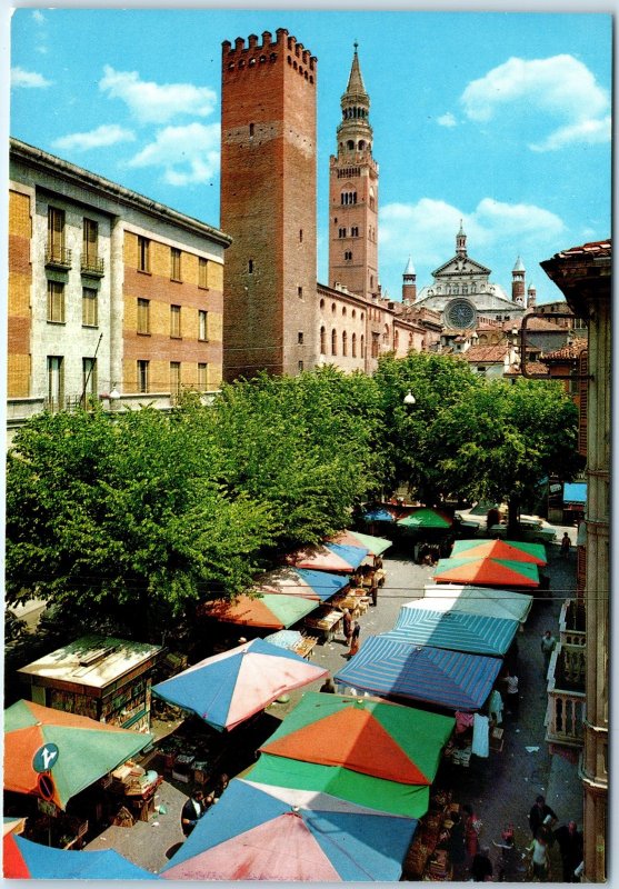 c1970s Cremona, Italy Piazza della Pace Tower Cathedral Market Chrome 4x6 PC M20