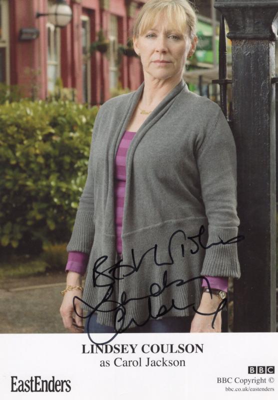 Lindsey Coulson Carol Jackson BBC Eastenders Hand Signed Cast Card Photo