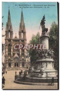 Old Postcard Marseille Monument Mobile and the Church of Reforms