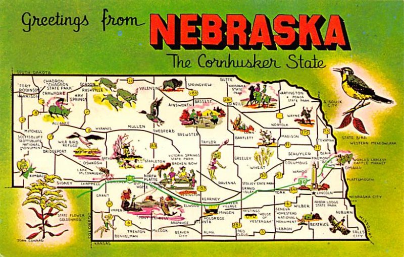 Maps Nebraska USA Unused