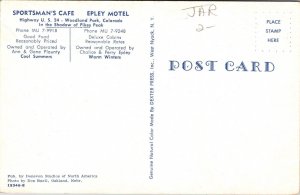 Sportsman Cafe Epley Motel Highway Us 24 Woodland Park Colorado Co Postcard 