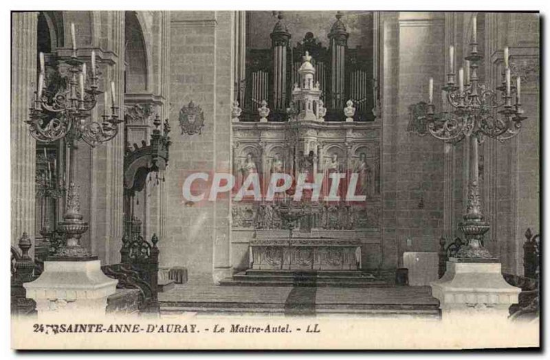 Postcard Old Organ of St. Anne & # 39Auray The high altar