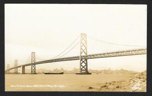 Shore View Oakland Bay Bridge San Francisco California Real Photo Unused c1930s