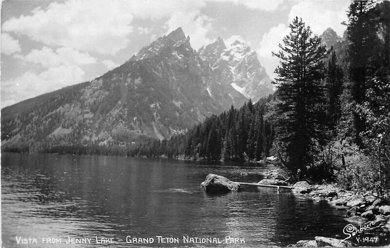 Wyoming Sanborn Vista Jenny Lake Grand Tenton Y-1947 RPPC Photo Postcard 21-6668