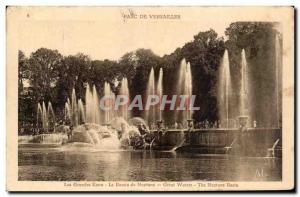 Old Postcard Park of Versailles great waters Neptune pond