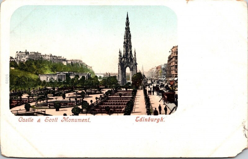 Castle Scott Monument Edinburgh Antique Postcard UNP Unused UDB Great Britian  