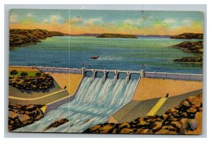 Vintage 1956 Postcard Aerial View Conchas Dam & Reservoir New Mexico