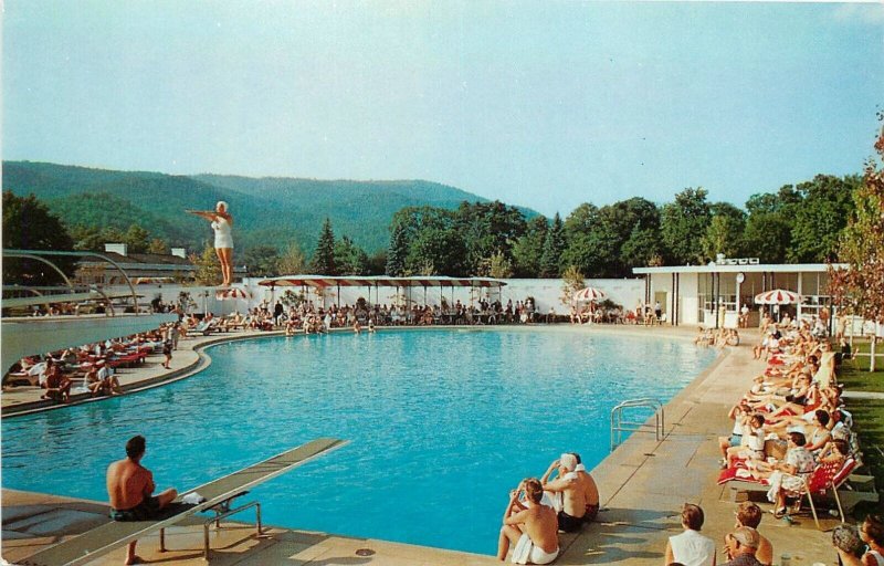 Postcard 1950s West Virginia White Sulphur Springs Greenbrier Swimming WV24-2464