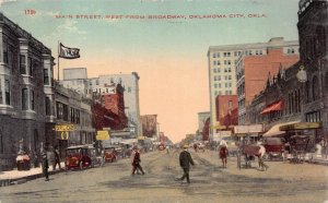 MAIN STREET WEST OF BROADWAY OKLAHOMA CITY OKLAHOMA POSTCARD 1911
