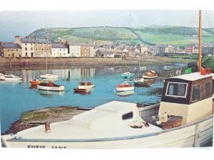 Aberayron Cardiganshire Wales Vintage Postcard Posted 1974 Boat Susie Jayne