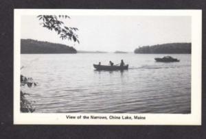 MAINE CHINA LAKE ME View Narrows Boats Postcard PC