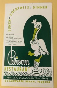 Vintage Pelican Restaurant Postcard, Clearwater Beach, Florida