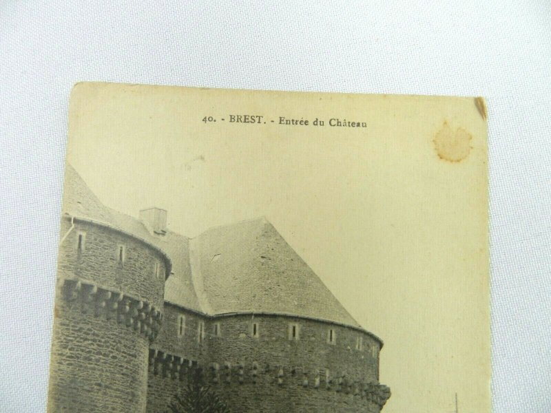Vintage Postcard BREST Entree du Chateau France #40