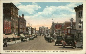 Geneva NY Seneca St. c1920 Postcard