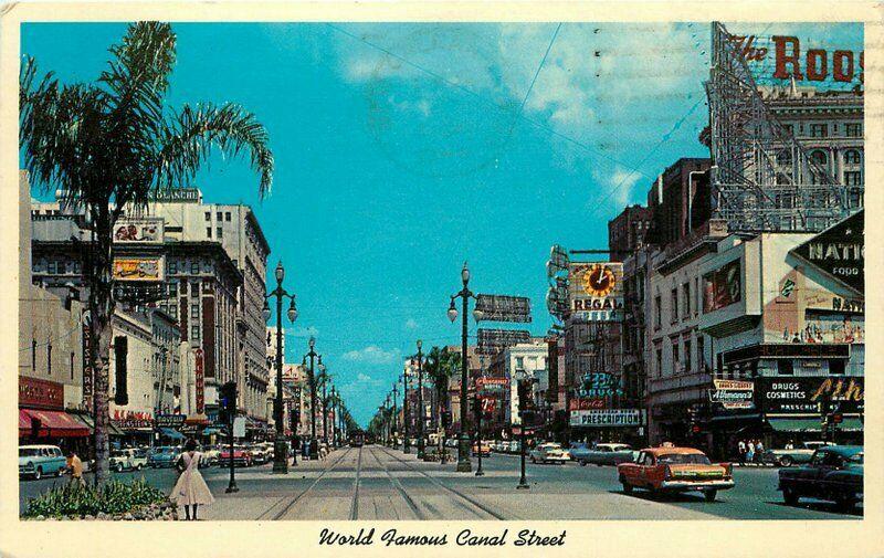 Autos Canal Street 1963 New Orleans Louisiana Postcard Curt Specialties 2018 